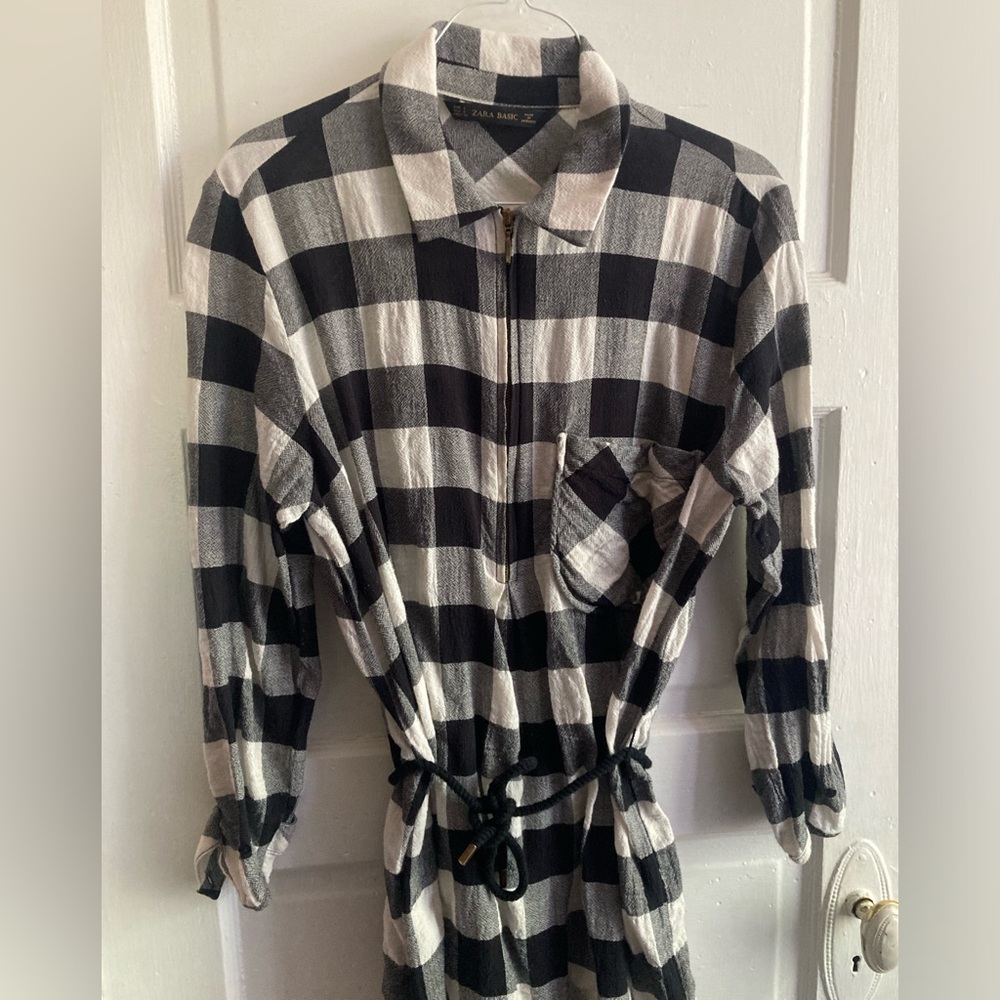 Zara Basic Black And White Button Mini Dress Tuni… - image 8